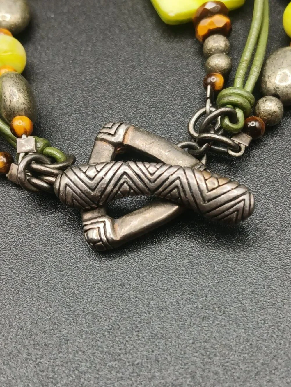Retired Silpada Bracelet Sterling Green Mother Of Pearl B1132